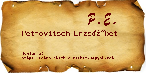 Petrovitsch Erzsébet névjegykártya